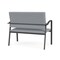 Lesro Newport 2 Seat Tandem Seating Metal Frame No Center Arms, Charcoal, RS Fog Upholstery NP1501 - alternate 3